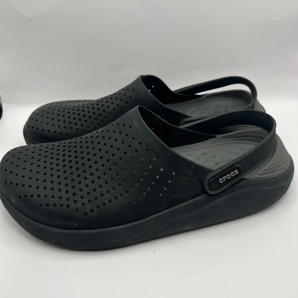 Crocs LiteRide Clog Mens 12 Black Comfort Slip On Shoes Water Boat Beach shoes